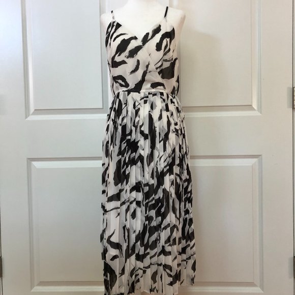 Nine West Dresses & Skirts - Zebra-Print Pleated Faux-Wrap Dress